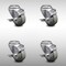 Service Caster 3.5 Inch SS Gray Polyurethane Wheel Swivel Bolt Hole Caster Set with Brake SCC SCC-SSBH20S3514-PPUB-TLB-4 - alternate 1